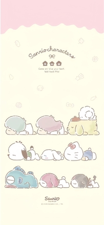 三丽鸥角色集体躺平治愈系手机壁纸