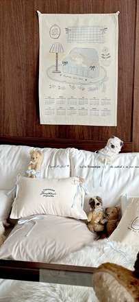 温馨卧室一角，奶油风家居壁纸